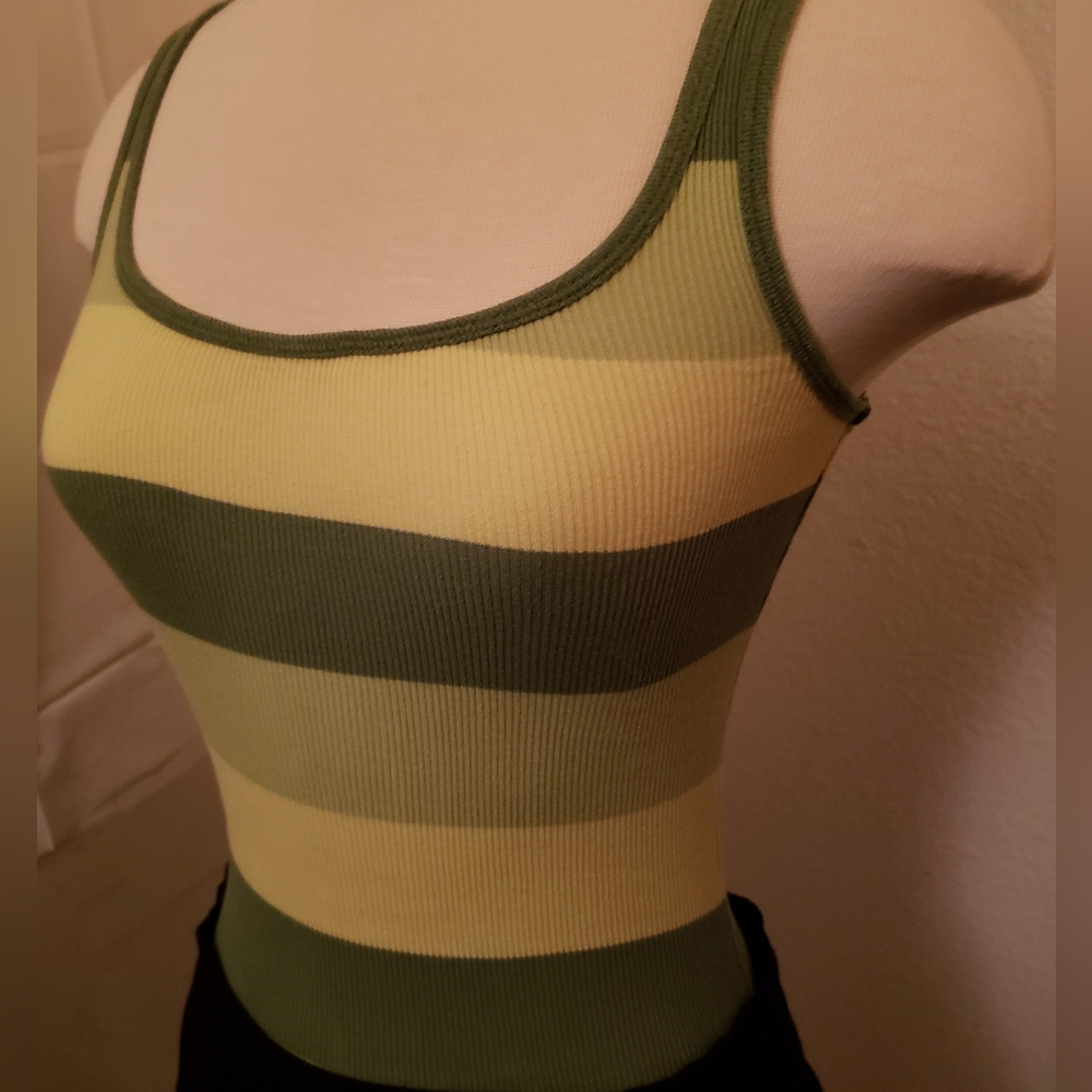 Old Navy Striped Green and Yellow Tank